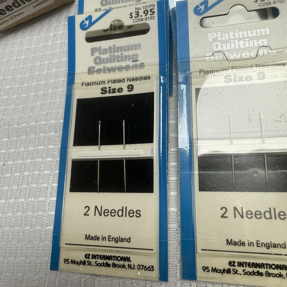 Vintage EZ Betweens Quilting Needles 2‎ pack each Size 9 Lot Of 12 New Sealed